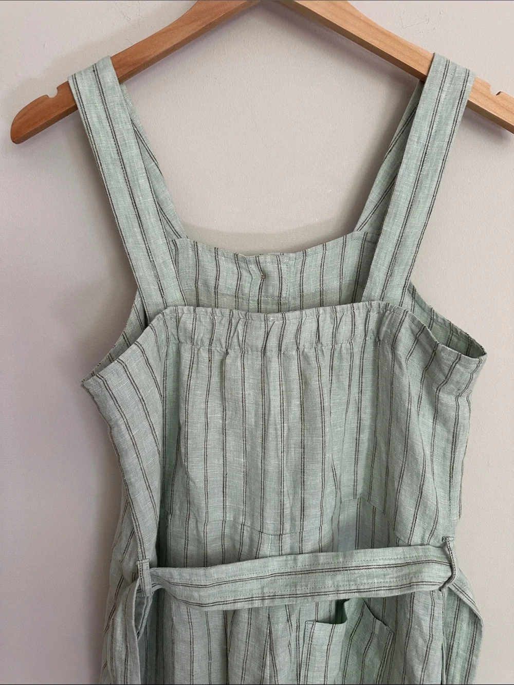 Everlane Linen Picnic Jumpsuit Seafoam